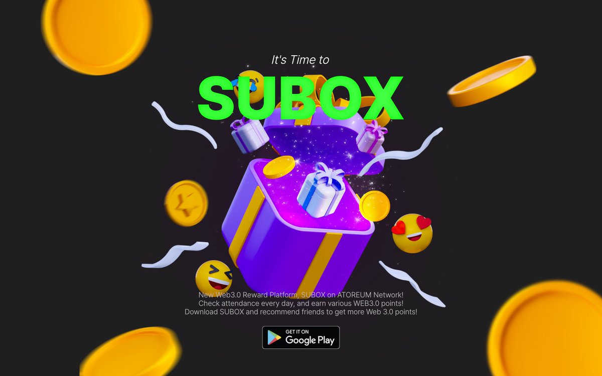 SUWORLD2030META's tweet photo. [ SUBOX ]

It's Time to SUBOX🎉
New Web3.0 Reward Platform, SUBOX🎁

App download Link: https://t.co/PQSWkcHmtY

#NFT #web3community #atoreum #AI #Music #Playlist #Rewards #subox #Giveaway #rewardapp
#blockchain https://t.co/ZNuW5JrA6J