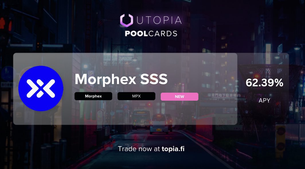 A new token has entered Utopia! 👀

If you love <a href="/MorphexFTM/">Morphex</a> then you’ll love our auto-compounding SSS $MPX token!

topia.fi/trade