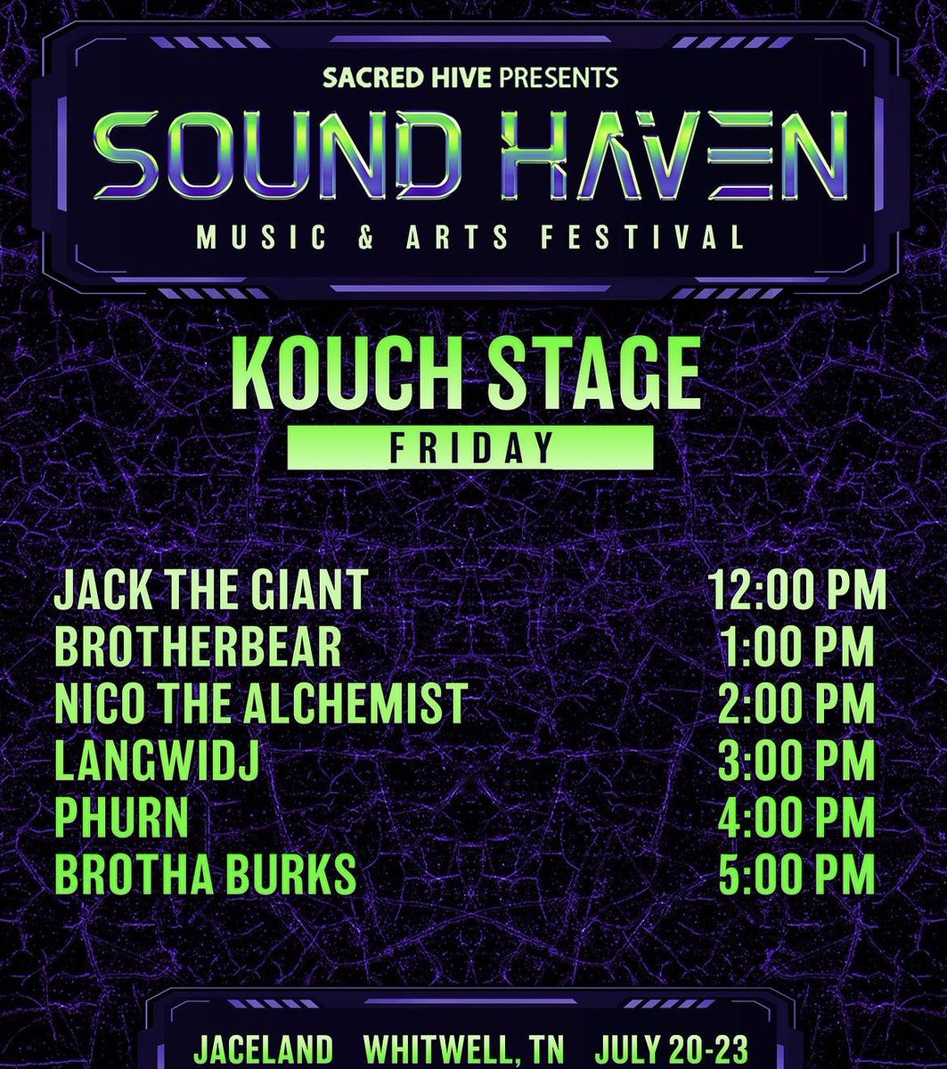 ElectricEvents_'s tweet image. Friday Set Times @SoundHavenFest