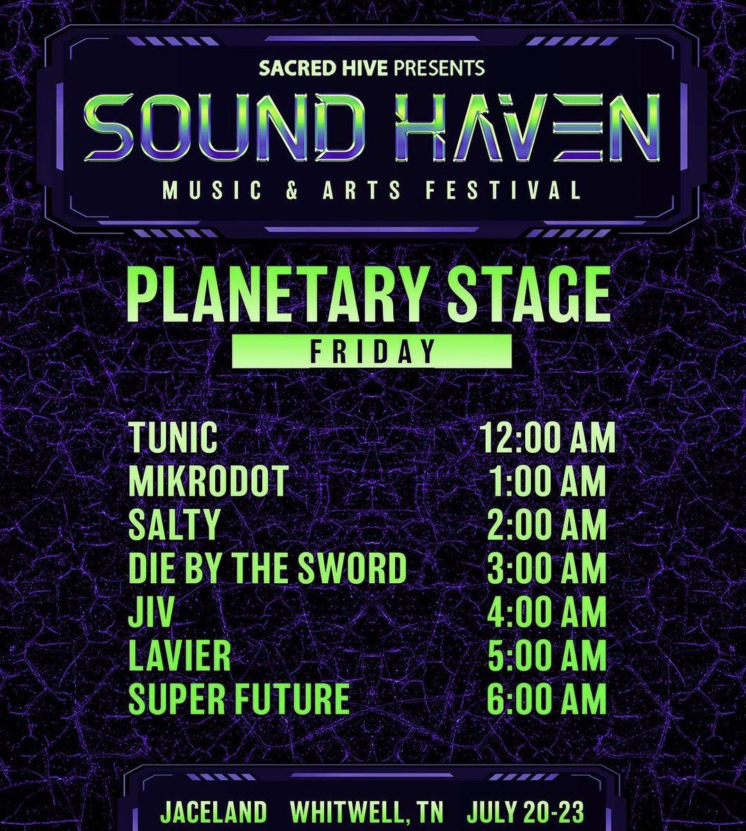 ElectricEvents_'s tweet image. Friday Set Times @SoundHavenFest