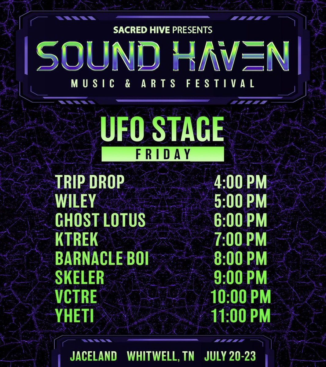 ElectricEvents_'s tweet image. Friday Set Times @SoundHavenFest