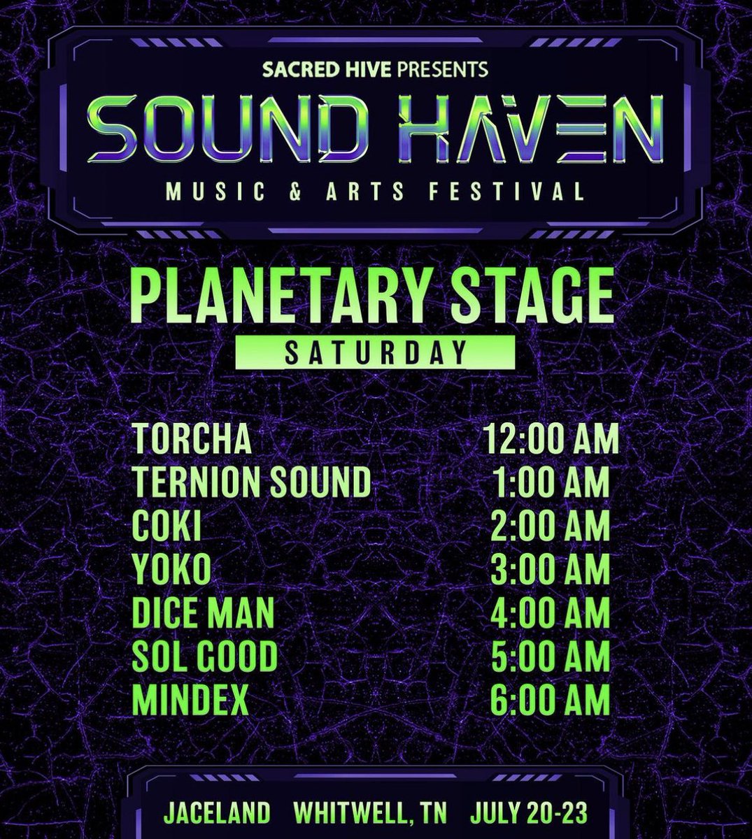 ElectricEvents_'s tweet image. Saturday Set Times @SoundHavenFest