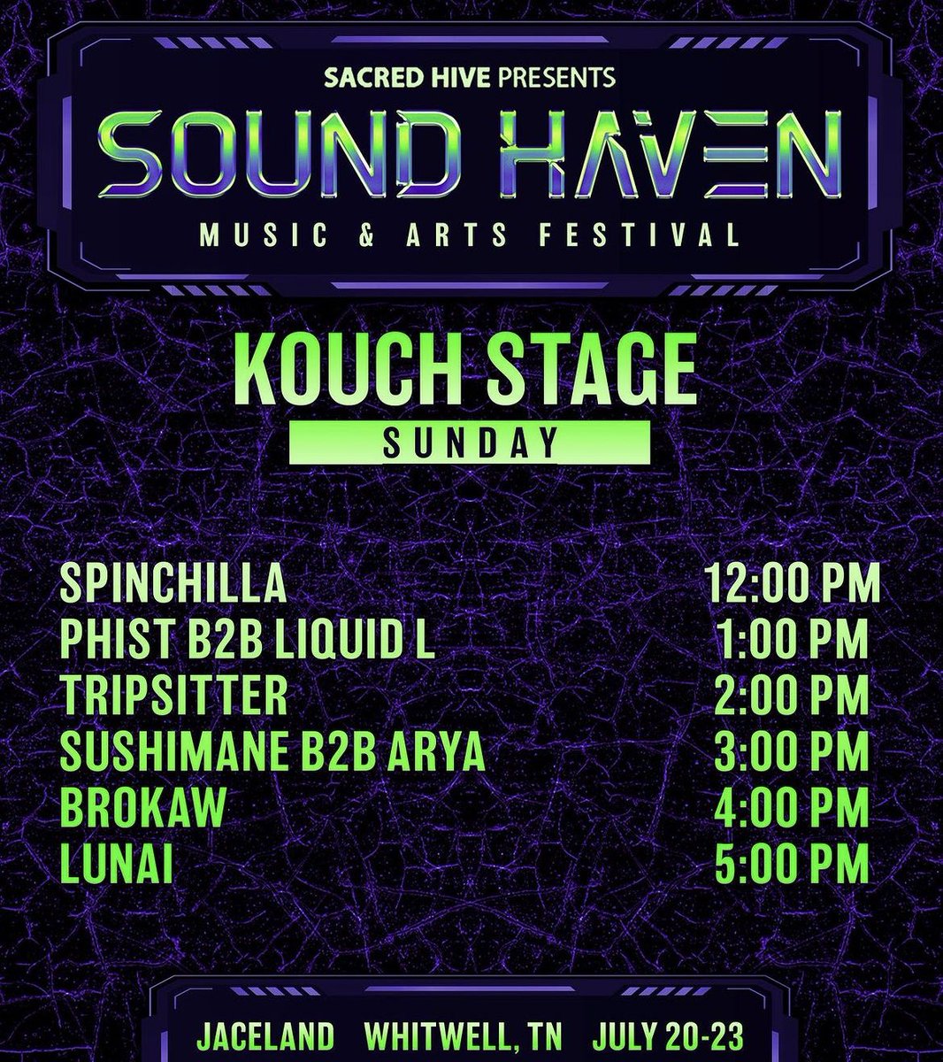 ElectricEvents_'s tweet image. Sunday Set Times @SoundHavenFest