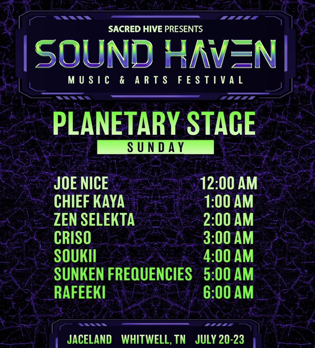 ElectricEvents_'s tweet image. Sunday Set Times @SoundHavenFest