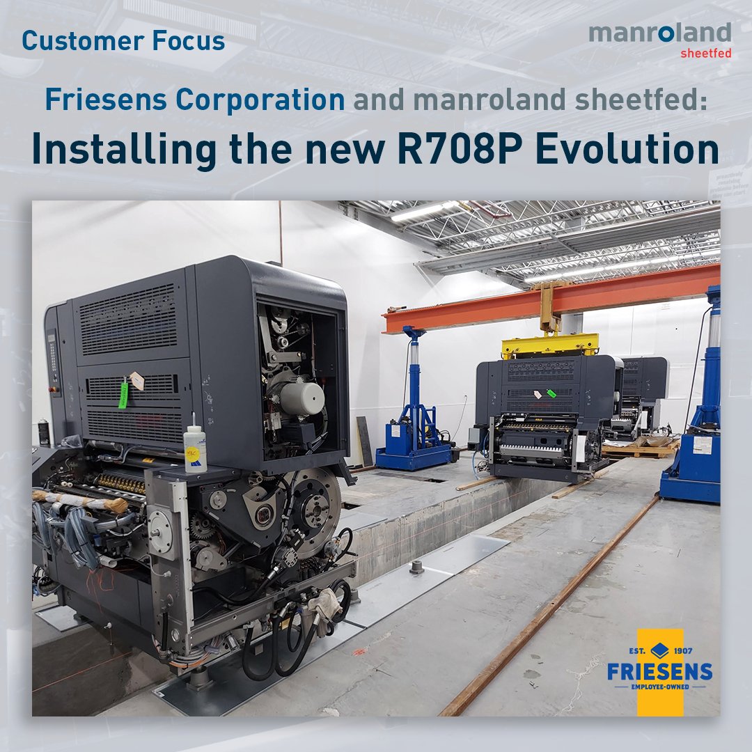 We are thrilled to announce that our esteemed client, Friesens Corporation, are currently installing a state-of-the-art manroland R700 Evolution R708P perfecting press.

More to come as the days progress, stay tuned!

#manrolandsheetfedCanada #CustomerFocus #FriesensCorporation