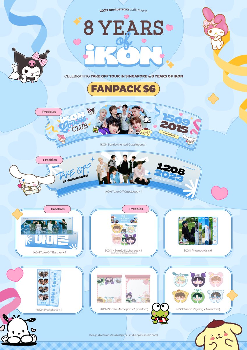 8yearswithikon's tweet photo. ✨ 8 years of ikon ✨ &amp; ✈️ take off in singapore 🇸🇬 cafe event 

design courtesy of @plrs_studio &amp; @27jejumandarins 💙

date: 11 august 2022
time: 12-7pm
location: cafe gui @ novena 

🔗 fanpack $6 (limited quantities only): https://t.co/QTH2oVer7k 

hope to see yall there 👋 https://t.co/PZSyQNF35K