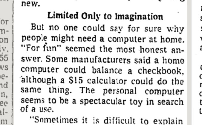 Back when we couldn’t figure out what to do with computers, in 1977