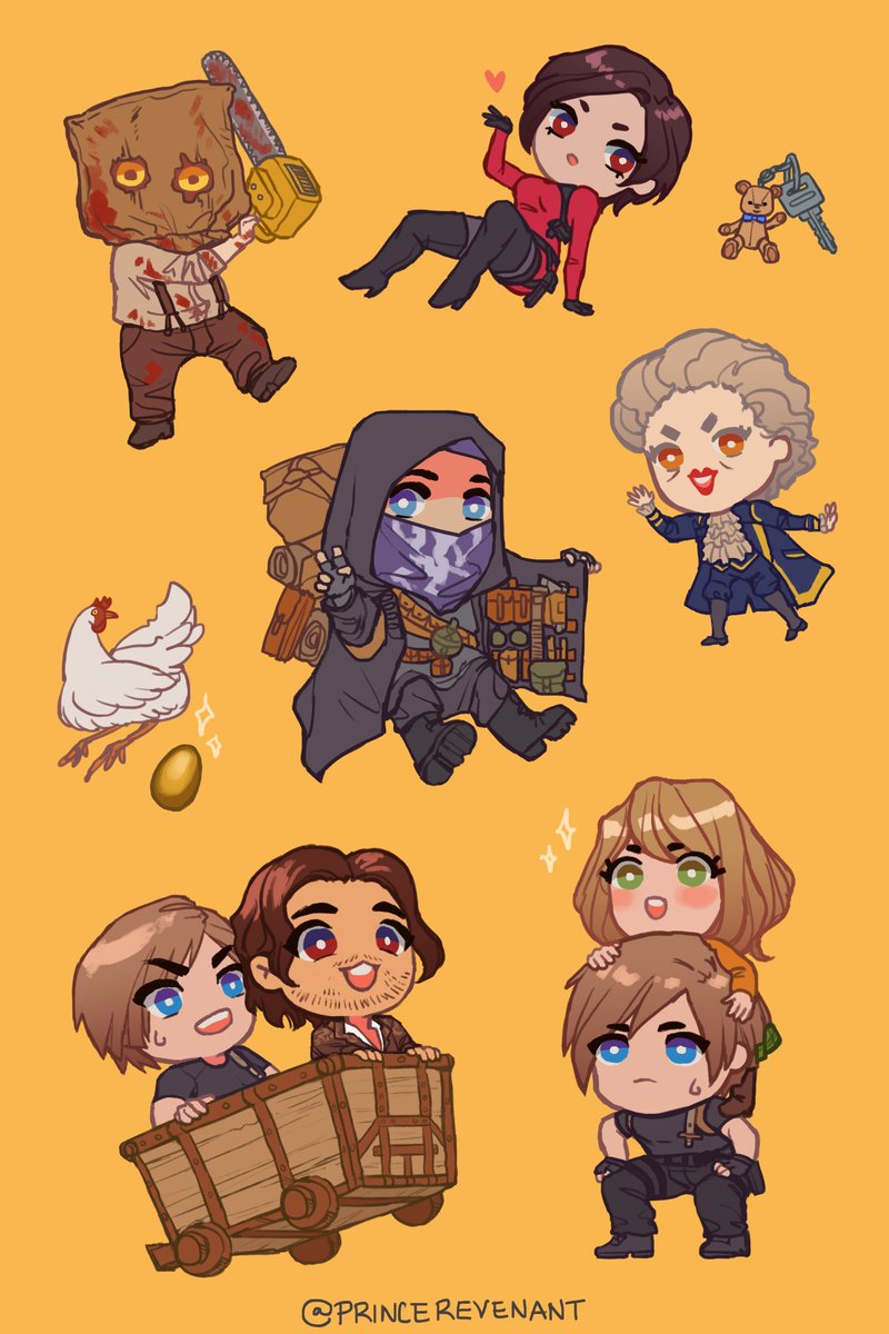 PrinceRevenant's tweet photo. my re4 sticker sheet is finally done 😄 https://t.co/hYpBmc8hkT