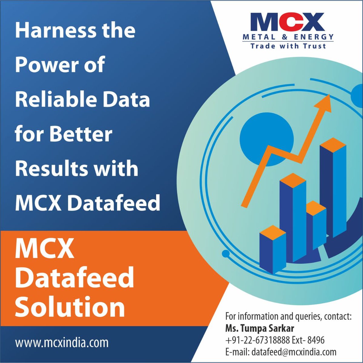 MCXIndialtd's tweet image. Harness the Power of Reliable Data for Better Results

#DataDrivenDecisions #MCX #datafeeds #reliabledata