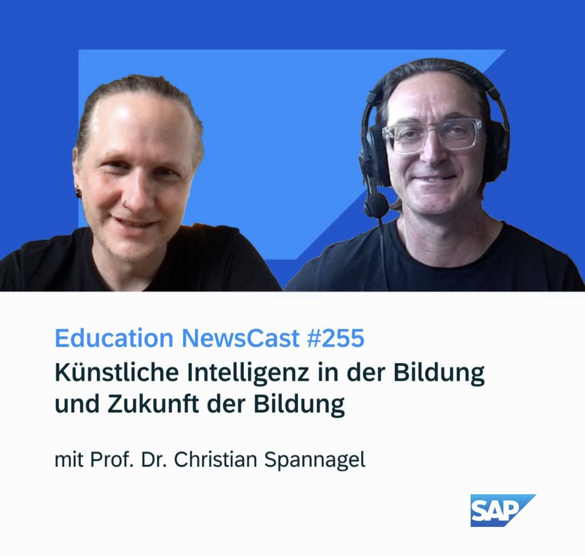 ThomasJenewein's tweet photo. Podcast der Woche: Künstliche Intelligenz in der Bildung und Zukunft der Bildung mit Prof. Dr. Christian Spannagel @dunkelmunkel 
🎧 openSAP https://t.co/85cFp3dFTA 
🎧 Apple https://t.co/Tbmq6nyrEU 
🎧 Spotify https://t.co/wFFQiZGqym #ki #bildung https://t.co/AcLtUSaRKQ