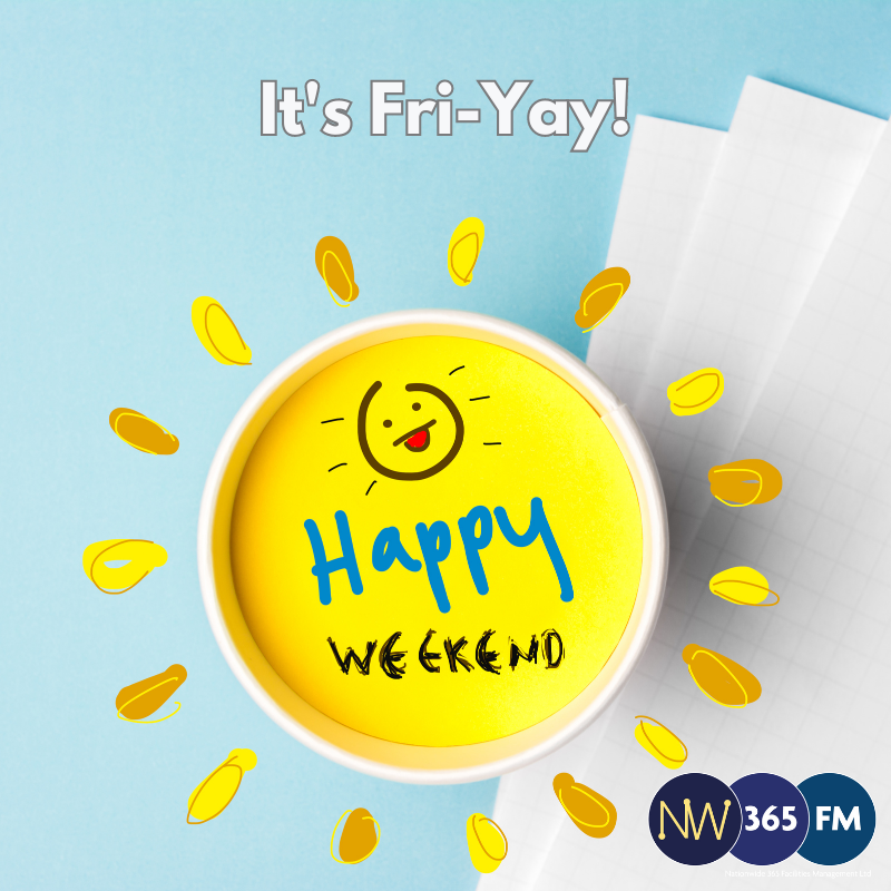 NW365FM's tweet photo. Happy Friday everyone! At our facility management company, we're available all year round, so you can sit back and relax this weekend, knowing that you can count on our services while you enjoy the weekend! 
#TGIF #FridayVibesFM #WeekendFacilities #FMWeekendVibes https://t.co/frUsLGdoV2