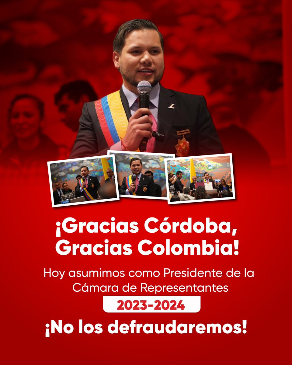 AndresCalleA's tweet photo. ¡Qué honor, Colombia! 🇨🇴
Como su Presidente de la @CamaraColombia seguiremos en pie de lucha, trabajando por lo que necesitan los colombianos. 

¡Seguimos adelante! https://t.co/a8u0gGzSTF