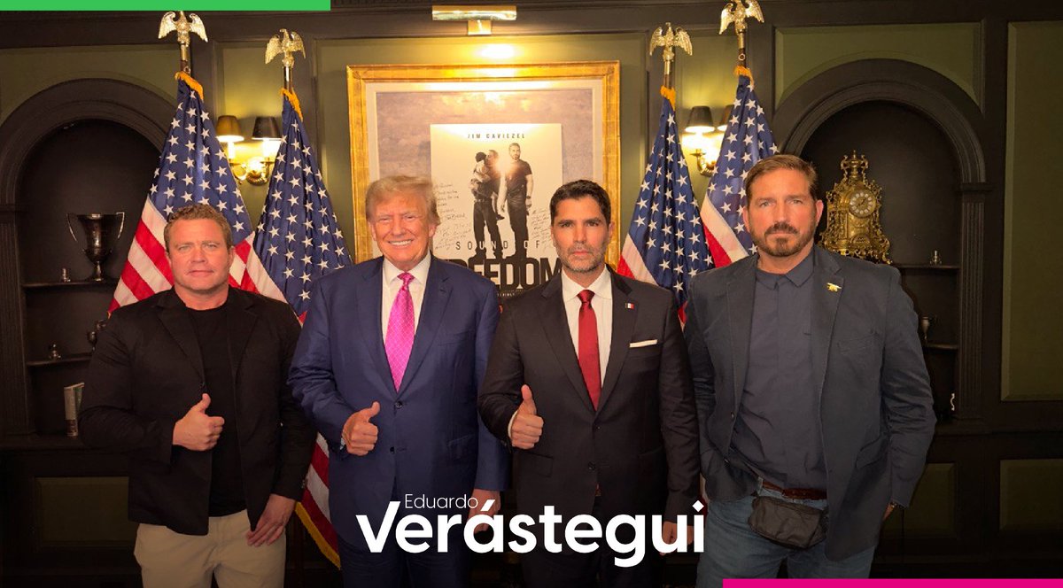 EVerastegui's tweet photo. El pasado miércoles 19 de julio conversé con el expresidente de los Estados Unidos @realDonaldTrump  sobre el grave problema de la trata de niños para la explotación sexual. Luego de ver la película @SOFMovie2023  y sabiendo que Estados Unidos es el mayor consumidor de sexo con niños y México su mayor proveedor, continúo muy interesado en lograr acuerdos bilaterales para proteger la niñez mexicana ¡Porque los niños de México y los niños de Dios no están a la venta!