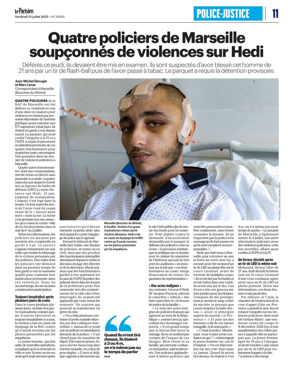 ngarcia91130's tweet photo. Maintenant une  #cagnote de soutien pour les policiers ayant tabassé et laissé pour mort le jeune #Hedi . Impensable , abject.
#violencespolicières #justicepourhedi https://t.co/rDf2jAaaHx