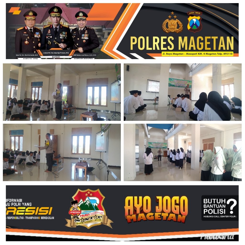 GIAT JUM'AT CURHAT BHABINKAMTIBMAS DESA KEDUNGPANJI PADA POLSEK LEMBEYAN POLRES MAGETAN BRIPKA DARSONO DENGAN MELAKSANAKAN PEMBINAAN DI MA MIFTAHUL ULUM DESA KEDUNGPANJI