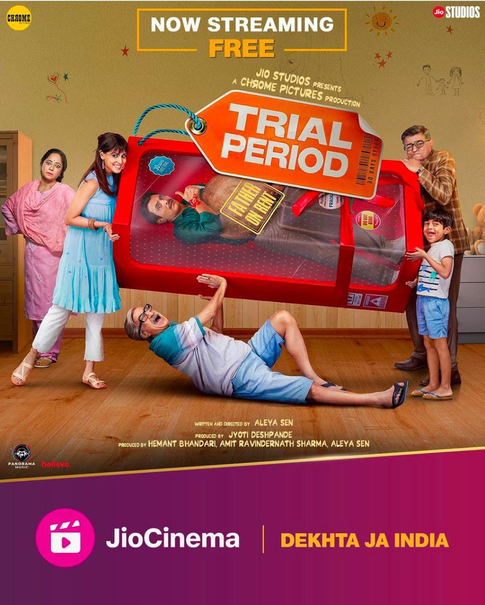 #TrialPeriodOnJioCinema #FatherOnRent - Streaming now. Congrats & all d best team @JioCinema @geneliad #ManavKaul #ShaktiKapoor #SheebaChadha @raogajraj #ZidaneBraz @Sen_Aleya @jiostudios @ChromePictures @crimsentales #JyotiDeshpande @iAmitRSharma @hemantchrome @PanoramaMusic_…