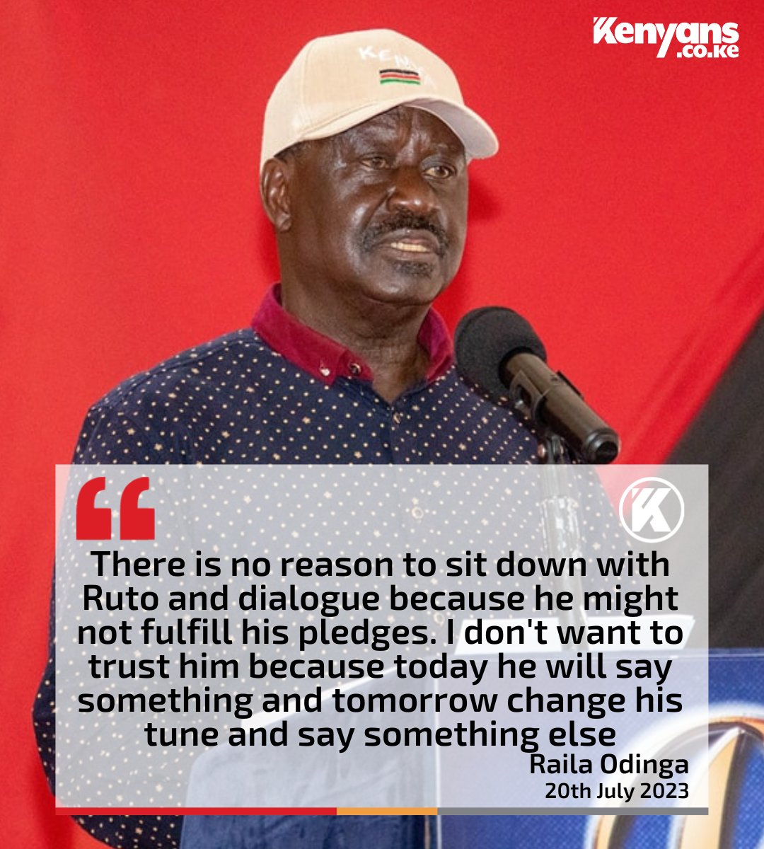 Kenyans's tweet photo. There is no reason to sit down with Ruto and dialogue - Raila Odinga https://t.co/Gc7wOIZH2Y