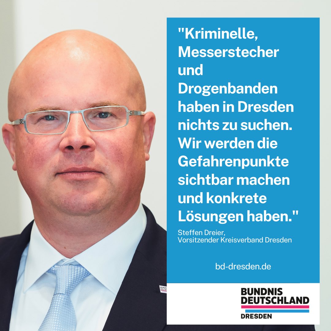 Null Toleranz für Rechtsbrecher! Für BD ist  Sicherheit ein Grundrecht, die der Staat zu gewährleisten hat, damit die Dresdner Bürger ihre Freiheitsrechte auch wahrnehmen können. Die Freiheit setzt Sicherheit zwingend voraus! #bd #sicherheit #freiheit