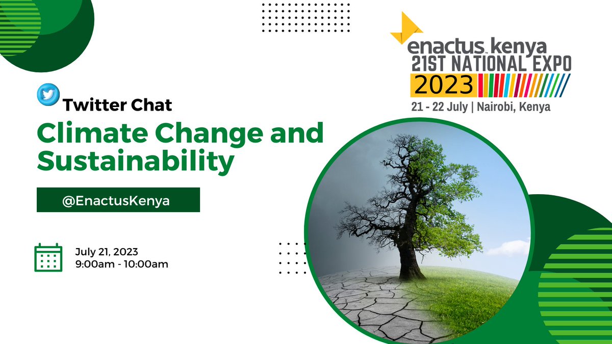 Welcome to our pre-expo twitter chat on Climate and Sustainability.

House rules: While answering, state the question number you answering to and use #EnactusKExpo

Q1:  What is the impact of climate change?
