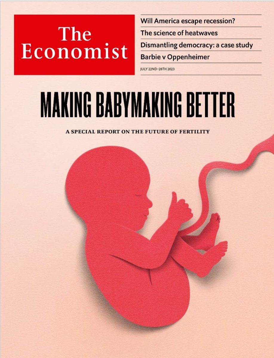 HenrionCaude's tweet photo. LE BUSINESS DE LA FABRIQUE DES BÉBÉS en une de @TheEconomist: ce ne sera pas faute d'avoir alerté...(relire Adous Huxley).
Cause invoquée: la baisse de fertilité. Là encore, j ai alerté et me suis faite censurée lourdement,  comme tous ceux qui alertent sur ce sujet https://t.co/wp0upswFfL