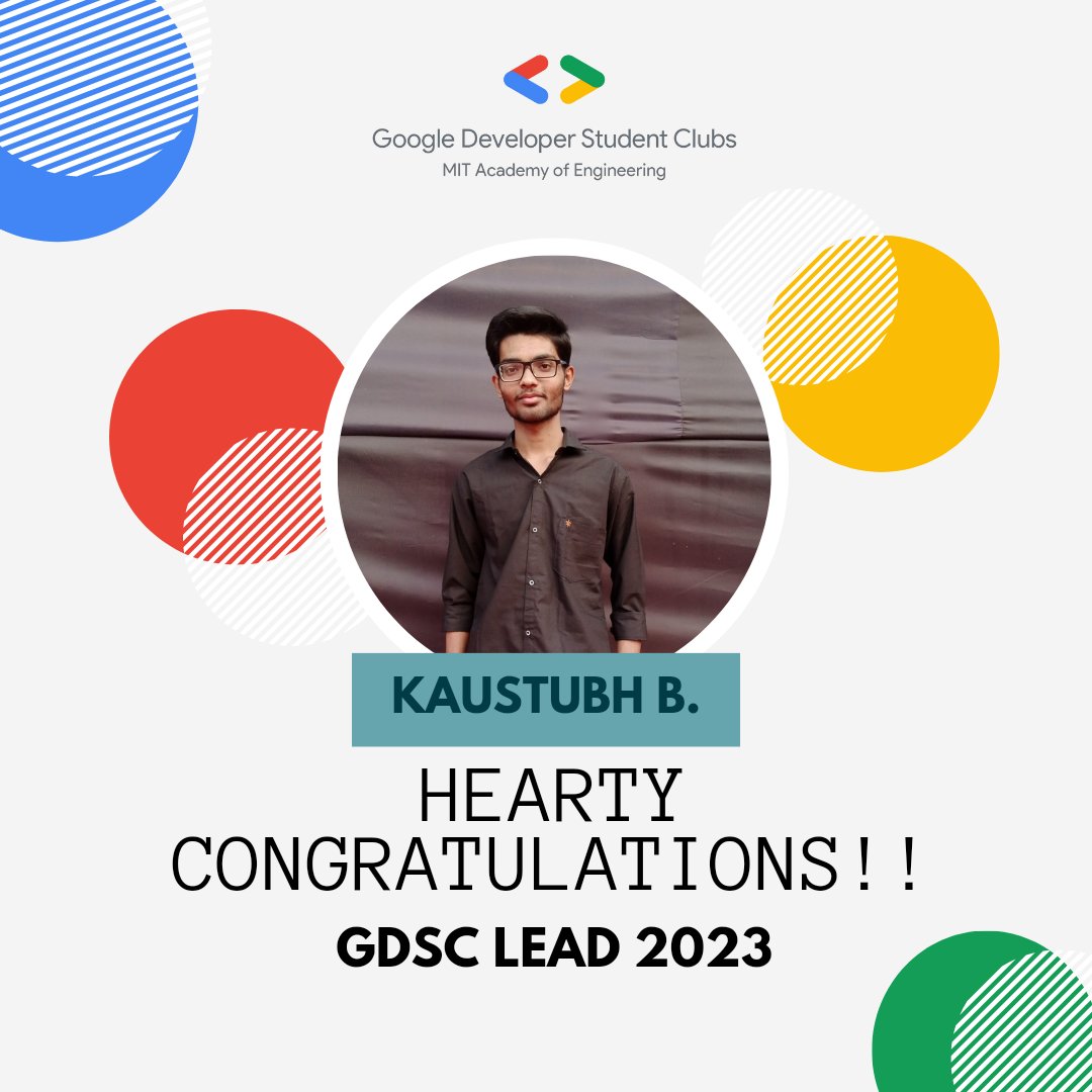 DSCmitaoe's tweet photo. 🎉GDSC MITAOE is extremely happy to introduce our dynamic new lead for the chapter 2023-24, Kaustubh Bhavsar! 🌟

💻 Get ready to level up with Kaustubh steering the ship with his visionary leadership and embrace innovation with him at the helm!  🚀

#GDSC #TechClub #NewLead https://t.co/pNawd6gyZG