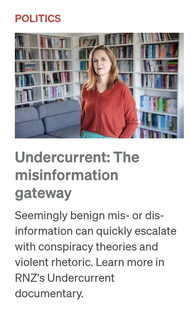 "It goes way beyond your usual activism. This is like a religious fervor." Hear me talk about Liz Gunn, Sue Grey and other key figures of NZ conspirituality on RNZ's Undercurrent (video in the link). I'm still not quite sure how to pronounce "martyr". ;-)
rnz.co.nz/programmes/und…