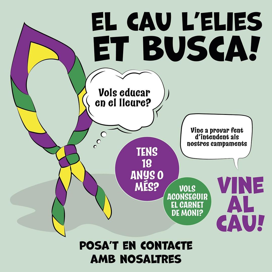 Tens 18 anys o més?
El Cau l'Elies et busca!
instagram.com/cau_lelies
caulelies@escoltesiguies.cat
#Vilamajor