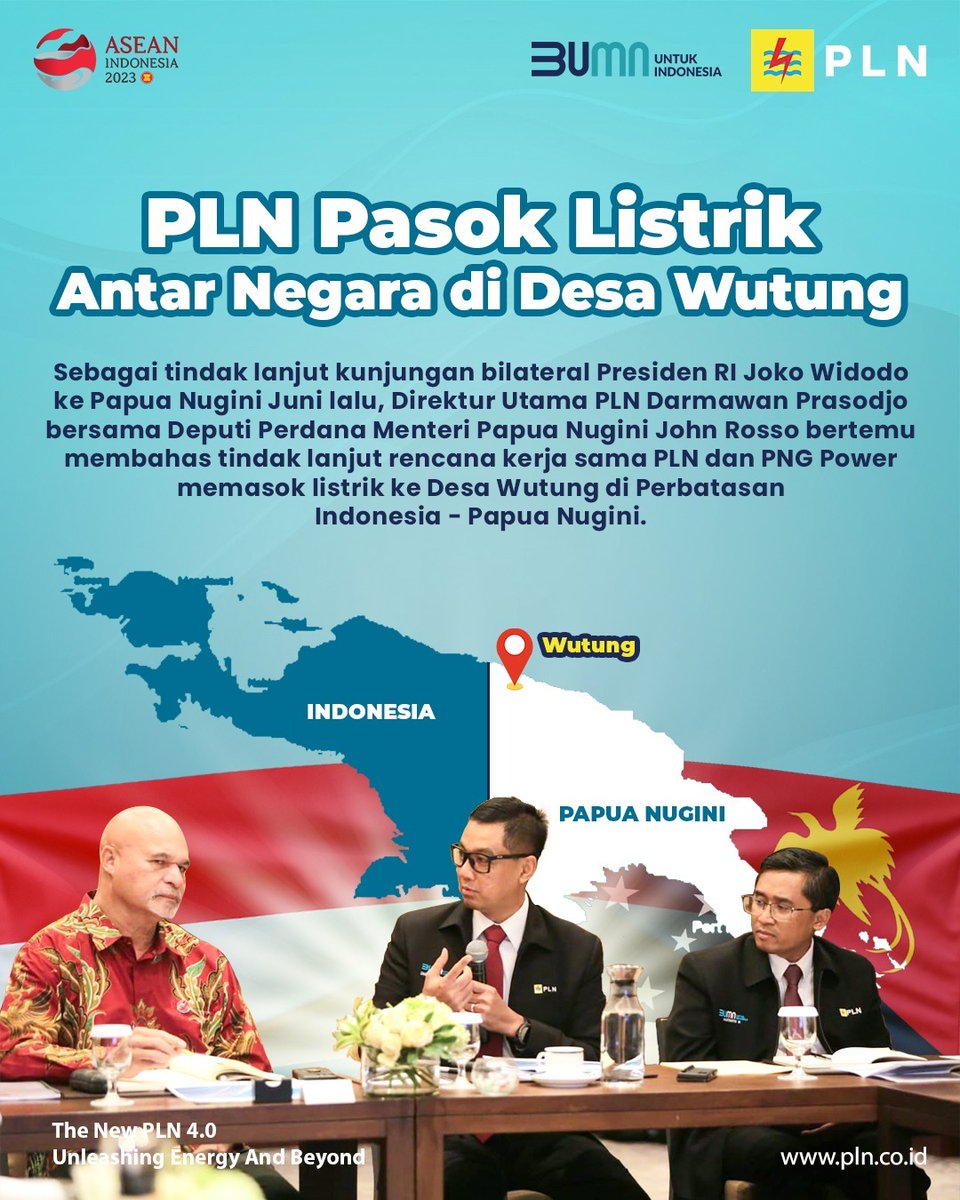 _pln_id's tweet photo. Electrizen, PLN siap memenuhi kebutuhan listrik antar negara di Desa Wutung yang menjadi batas wilayah antara Indonesia dan Papua Nugini. 

#PLN #PLNGoGlobal #PLNUntukIndonesia https://t.co/5fBNZjr8lw