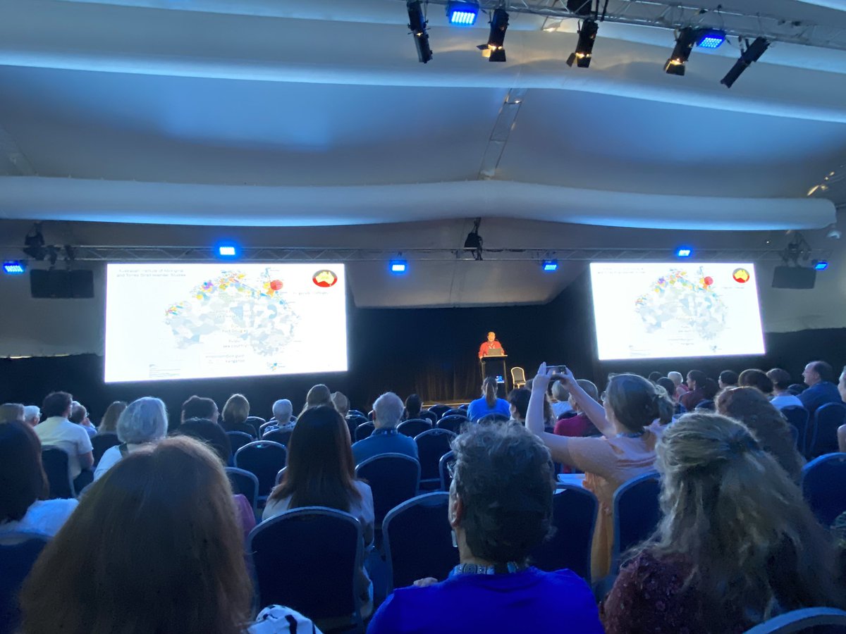 Nic <a href="/NicBadcock/">Nic Badcock (he/him)</a>  teaching us some indigenous words in the acknowledgement of the country for the #SSSR2023 award ceremony.