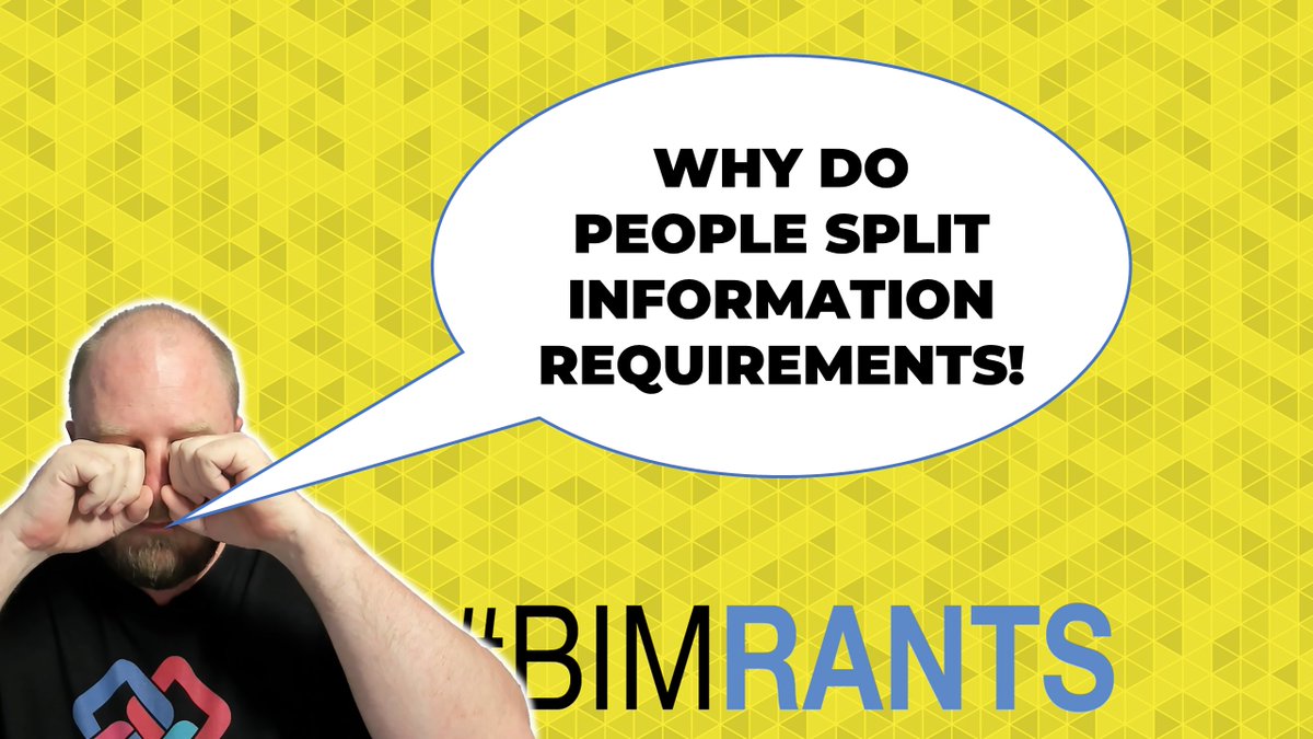 Nathan Hildebrandt (@digitalnath) on Twitter photo It's Friday afternoon and I am MIserable! Time for another BIM Rant. Why are  BIM Information Requirements separate from traditional deliverables? The sooner all information requirements are contained in a single location in an EIR, the better!
youtu.be/UO27znOZtLQ It's Friday afternoon and I am MIserable! Time for another BIM Rant. Why are  BIM Information Requirements separate from traditional deliverables? The sooner all information requirements are contained in a single location in an EIR, the better!
youtu.be/UO27znOZtLQ