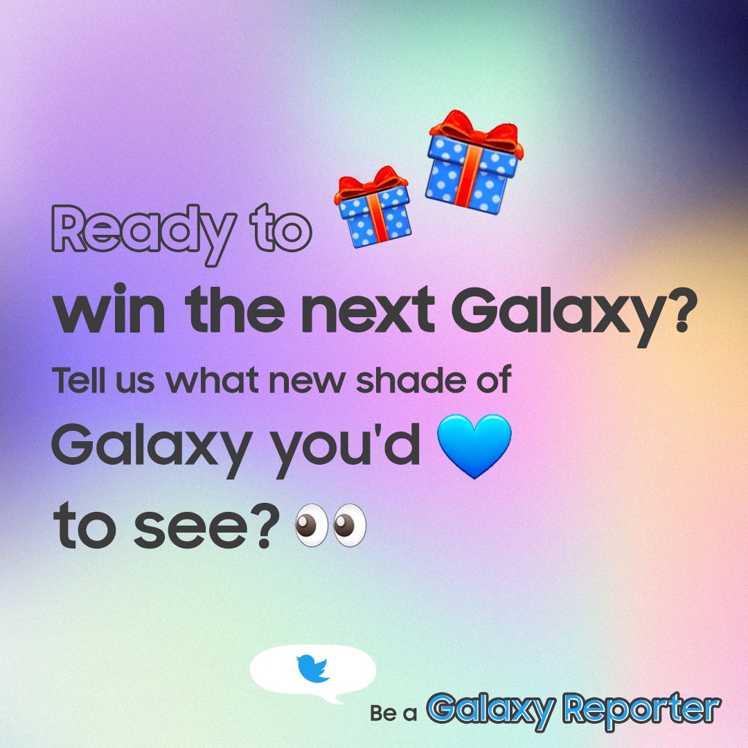 SamsungGulf's tweet photo. Grab your chance to WIN the next Galaxy now! Let us know which colour you want to see on our new device. Tag us @SamsungGulf and retweet with #SamsungUnpacked - you could be our lucky winner! ✨ 

T&amp;Cs apply. https://t.co/c2IhooRPM4