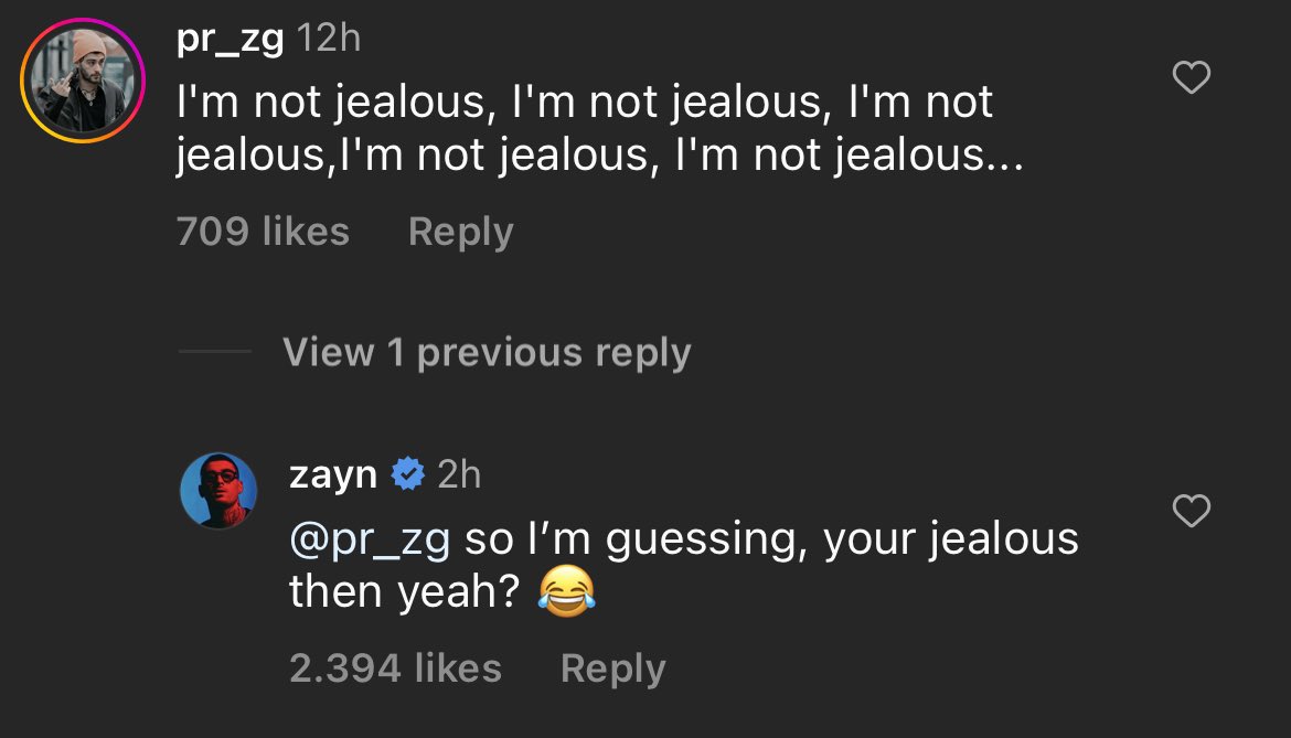 OT5Dailys's tweet photo. Zayn replied to fans comment under his recent post! https://t.co/uCvhbaX3Wo