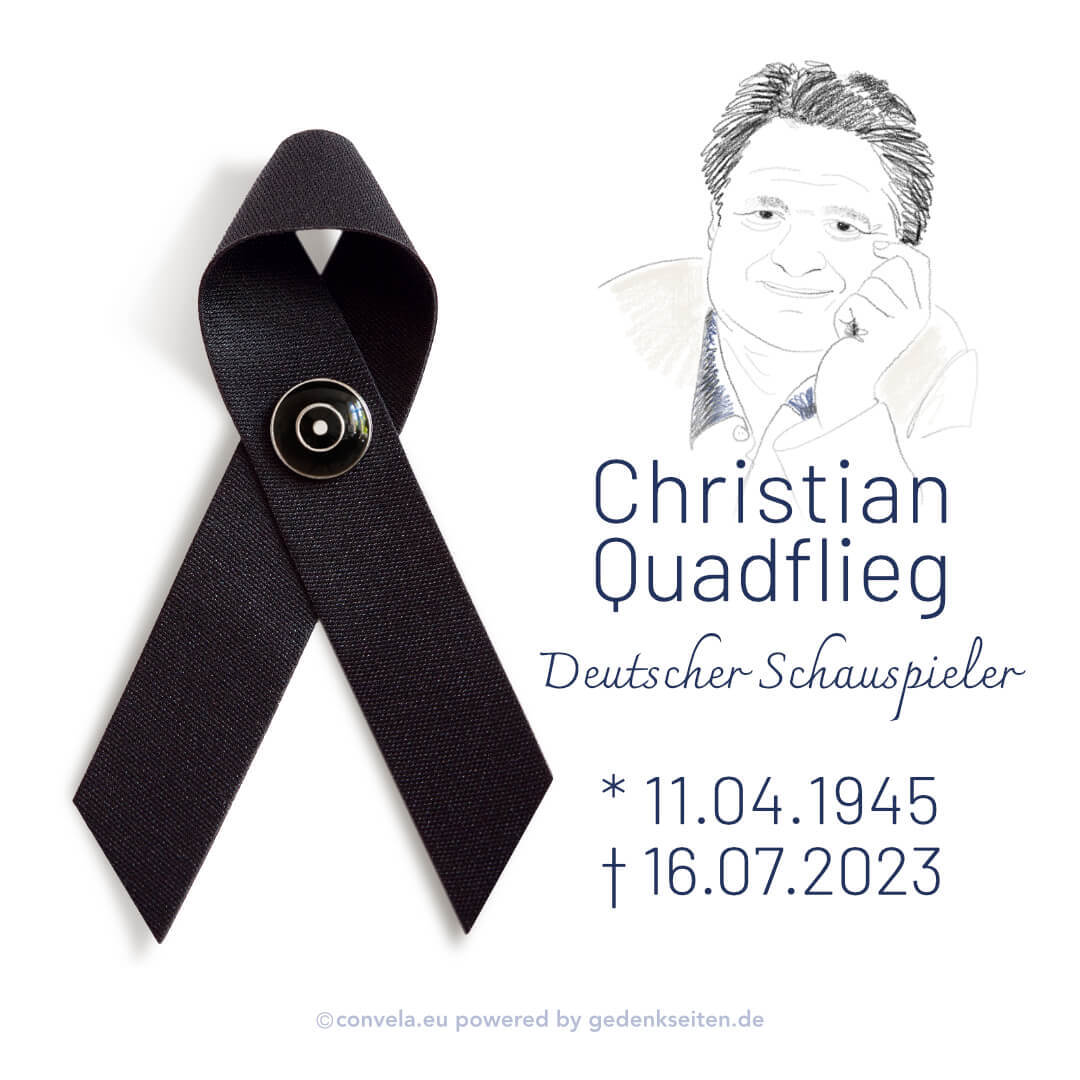 In Gedenken an den deutschen Schauspieler Christian Quadflieg, Publikumsliebling aus der Fernsehserie „Der Landarzt“. 🖤🩺 #rip #restinpeace #christianquadflieg #deutscheschauspieler #landarzt #inmemoriam #unvergessen #trauerschleife #mourningribbon #convela #gedenkseiten