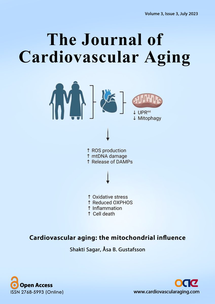 Volume 3, Issue 3 is officially released online!
Welcome to read and download freely:
cardiovascularaging.com/volinfo/364
Topics: #Heartfailure #atrialfibrillation #cardiomyopathy #mitochondrial #aging #cardiac #mitochondrialdysfunction #autophagy