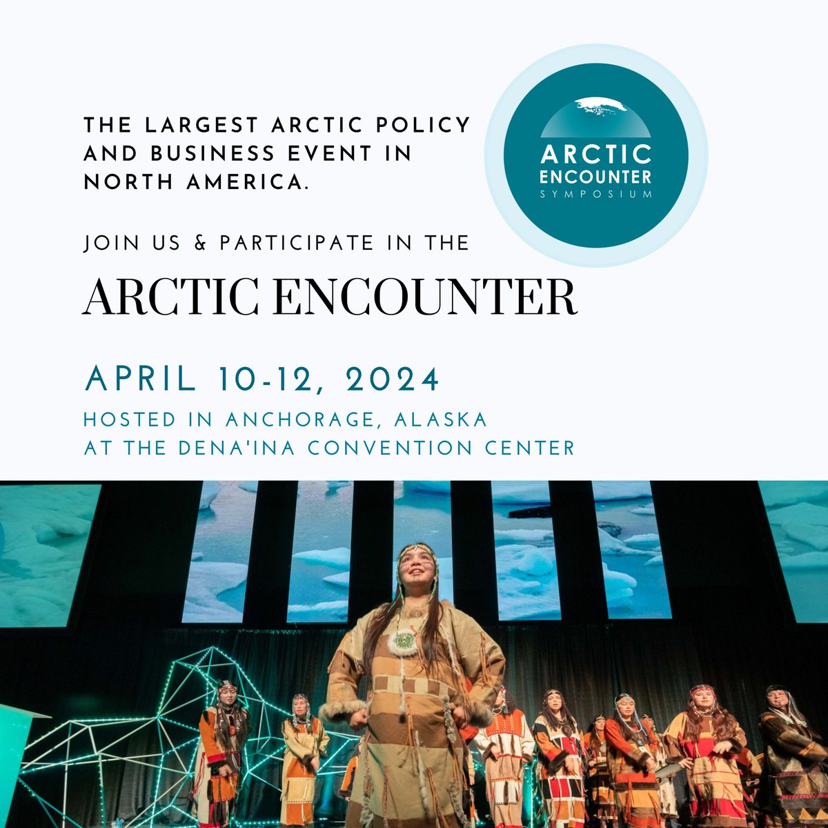 AESymposium's tweet photo. 📢 Save the date announcements just hit inboxes! 📢 Join 1,000+ participants at North America’s largest Arctic convening. See you in Alaska in April 2024!
#arctic #arcticencounter #climate #community #debatestage #policy #farnorth #geopolitics #celebrate #culture #advocacy https://t.co/lgaezCfulm