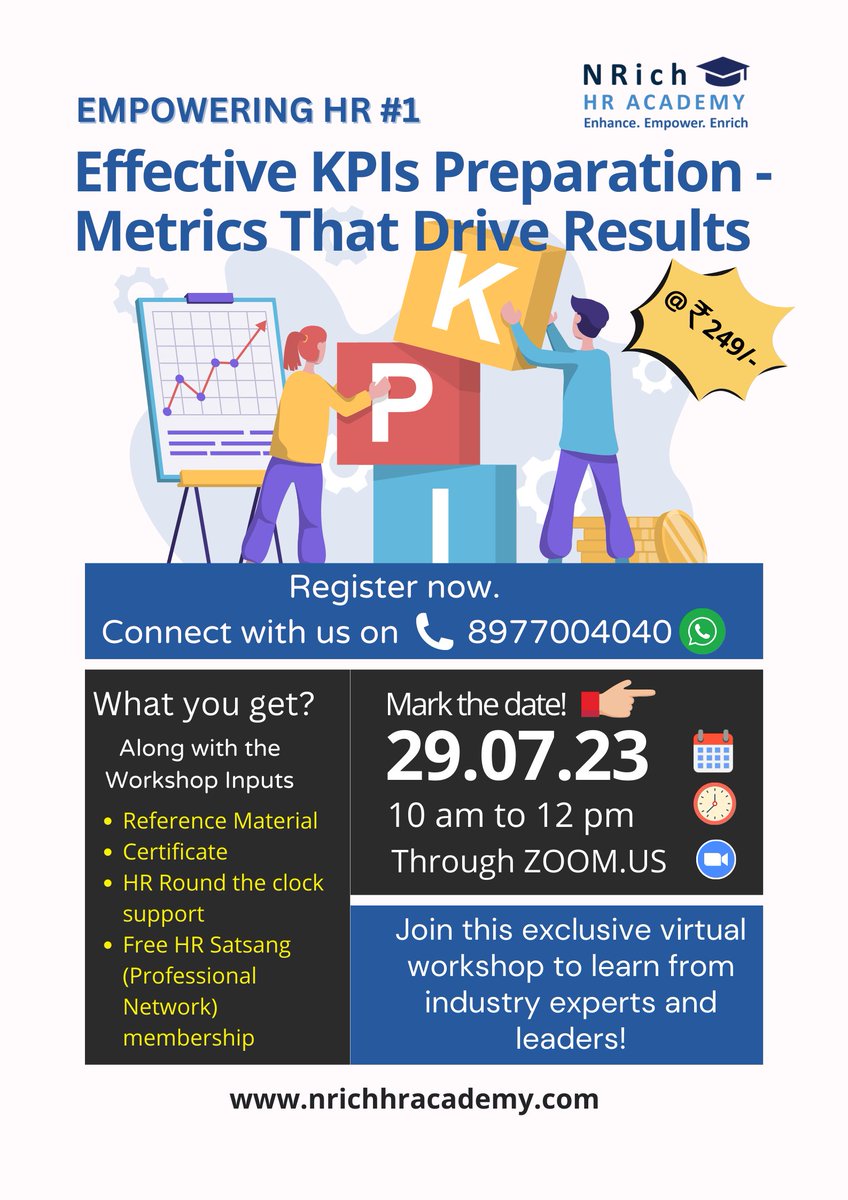 lavibvp66's tweet photo. Register for the virtual workshop happening on this 29th, morning 10 am to 12 noon through zoom. 
https://t.co/DPprqeKhg1
#KPIworkshop #BusinessSuccess #DataDrivenDecisions #AchieveResults #ProfessionalDevelopment #BusinessGrowth https://t.co/fYO8bOIgLF