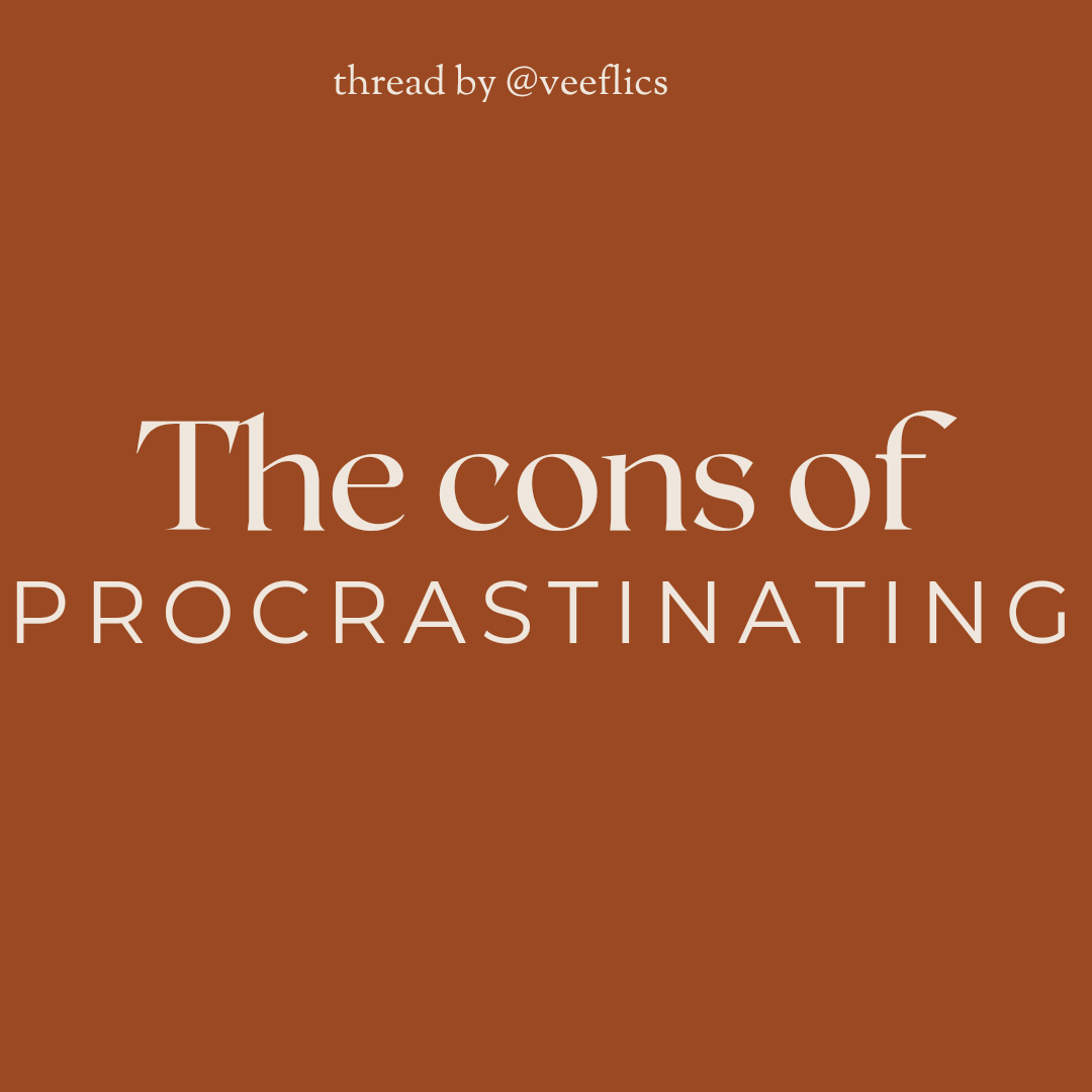 the cons of procrastinating — a thread made by a procrastinator 
[#studytwt #studytwtph]