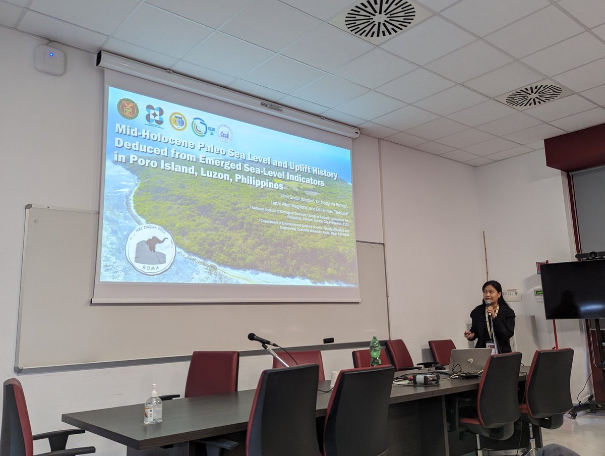 gearlabnigs's tweet photo. Ms. Mari Shylla Joaquin presented (oral) their work on Mid-Holocene RSL and uplift history in Poro Island, Luzon. https://t.co/WjLXeIR1z4