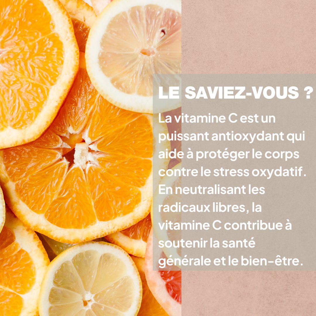 FRSimply's tweet photo. 💡 Saviez-vous que la vitamine C est un puissant antioxydant qui aide à protéger le corps contre le stress oxydatif ? En neutralisant les radicaux libres, la vitamine C contribue à soutenir la santé générale et le bien-être.
#Saviez-vous #Santé #SimplySupplements https://t.co/ip7ZWKJD9D