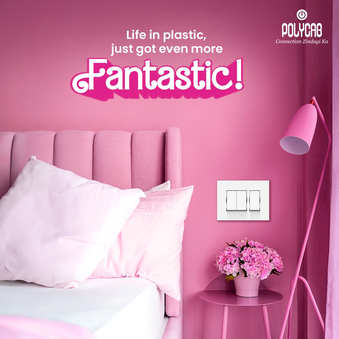 PolycabIndia's tweet photo. Let the magic of pink unfold as #Barbie steps in to the real world! Elevate the decor of your bedroom with Polycab Etira Switches that are available in multiple color ranges.

To know more visit: https://t.co/TqdofKWmQ6

#Polycab #ConnectionZindagiKa #Barbie #BarbieTheMovie https://t.co/Zk5yIHrois