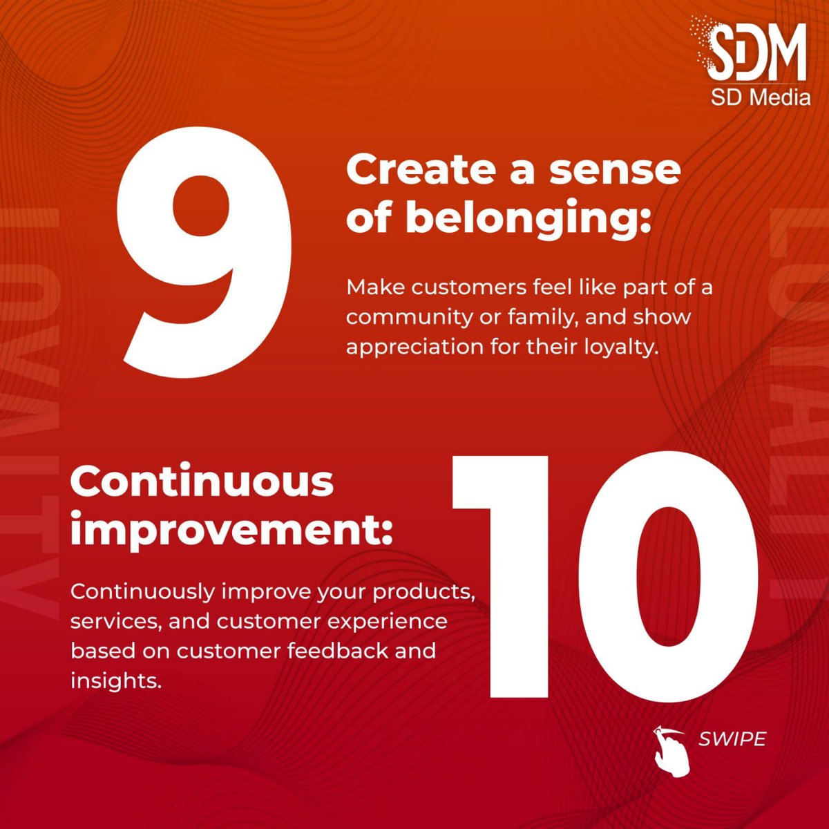 Sdmedia4's tweet photo. Here are the 10 ways you should follow to build your brand loyalty 📌

Grow your business
with 👉/sdmedia4

for more information Call us on 9926500016
Visit our website:- https://t.co/n3jwNNG4Av

#sdmedia #socailmediamarketing #branding #businessgrowth #informative #tips https://t.co/ONlb0btnvT