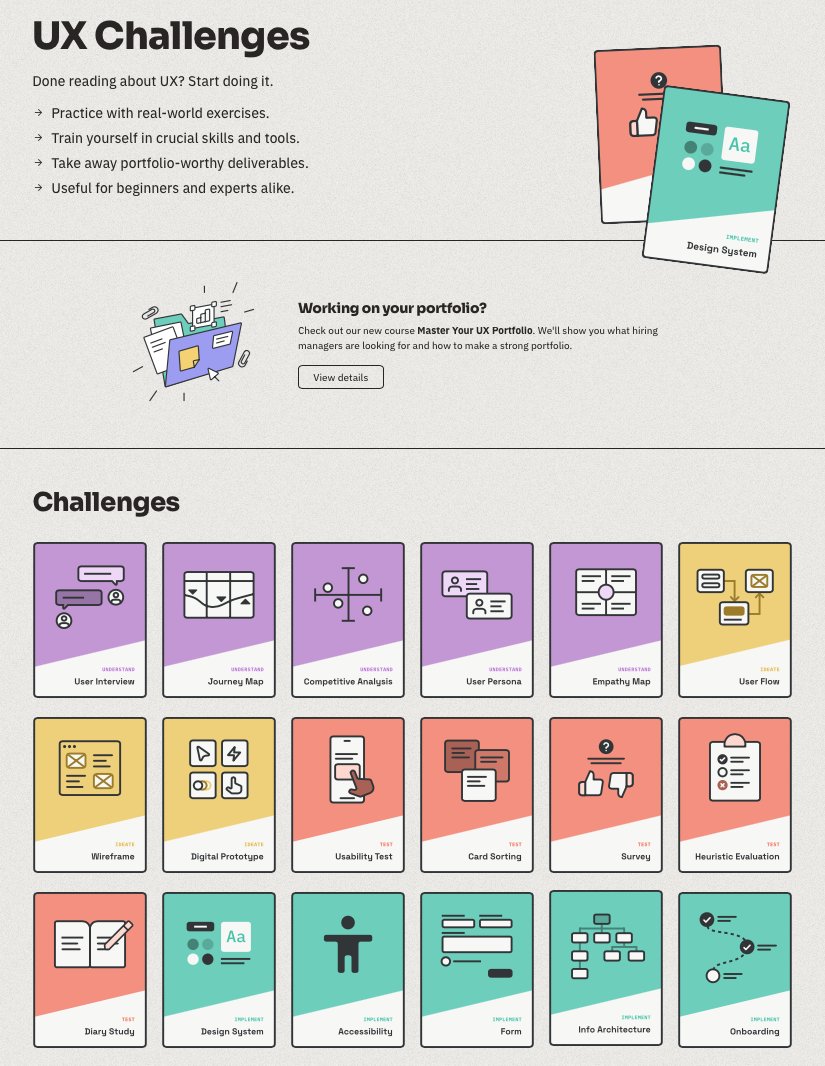 uxlinks's tweet image. Excellent UX challenges to enhance your UX / Ui skills 🚀🔖
- Practice with real-world exercises.
- Train yourself in crucial skills and tools.
- Take away portfolio-worthy deliverables.
- Useful for beginners and experts alike.

Get started:
uxtools.co

Great work…