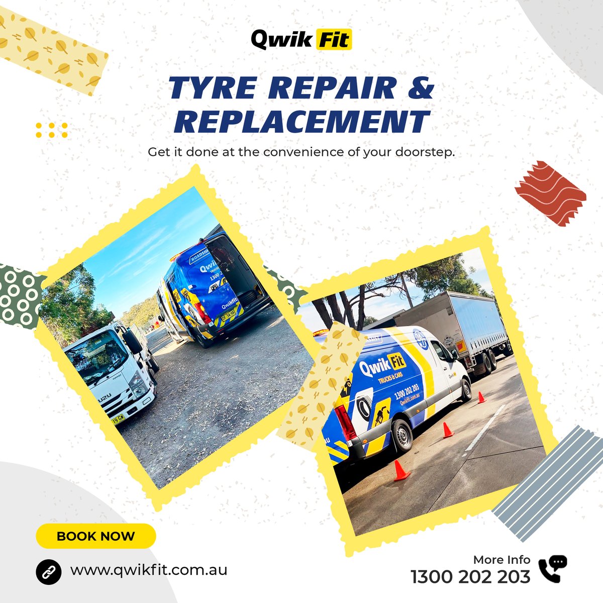 qwikfitau's tweet photo. Tyre repair and replacement anytime in Sydney, Australia. Qwikfit 24/7 roadside assistance for Cars, Trucks &amp; Trailers. Call on 📞 1300-202-203
.
.
✅ Flat Tyre
✅ Tyre Repair
✅ Tyre Replacement
🌍 https://t.co/ArrPRIReTi
.
.
#qwikfit #roadsideassistance #goodyeartyres https://t.co/cSGFP8COPk