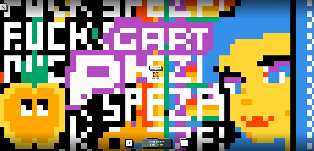 ProjectKriss's tweet photo. GarticPhone Logo is coming along on #rplace. Come help us out! #Garticphone #art #artist #pixelart #pixelartist @Gartic @garticphone https://t.co/xAHRlbcF41