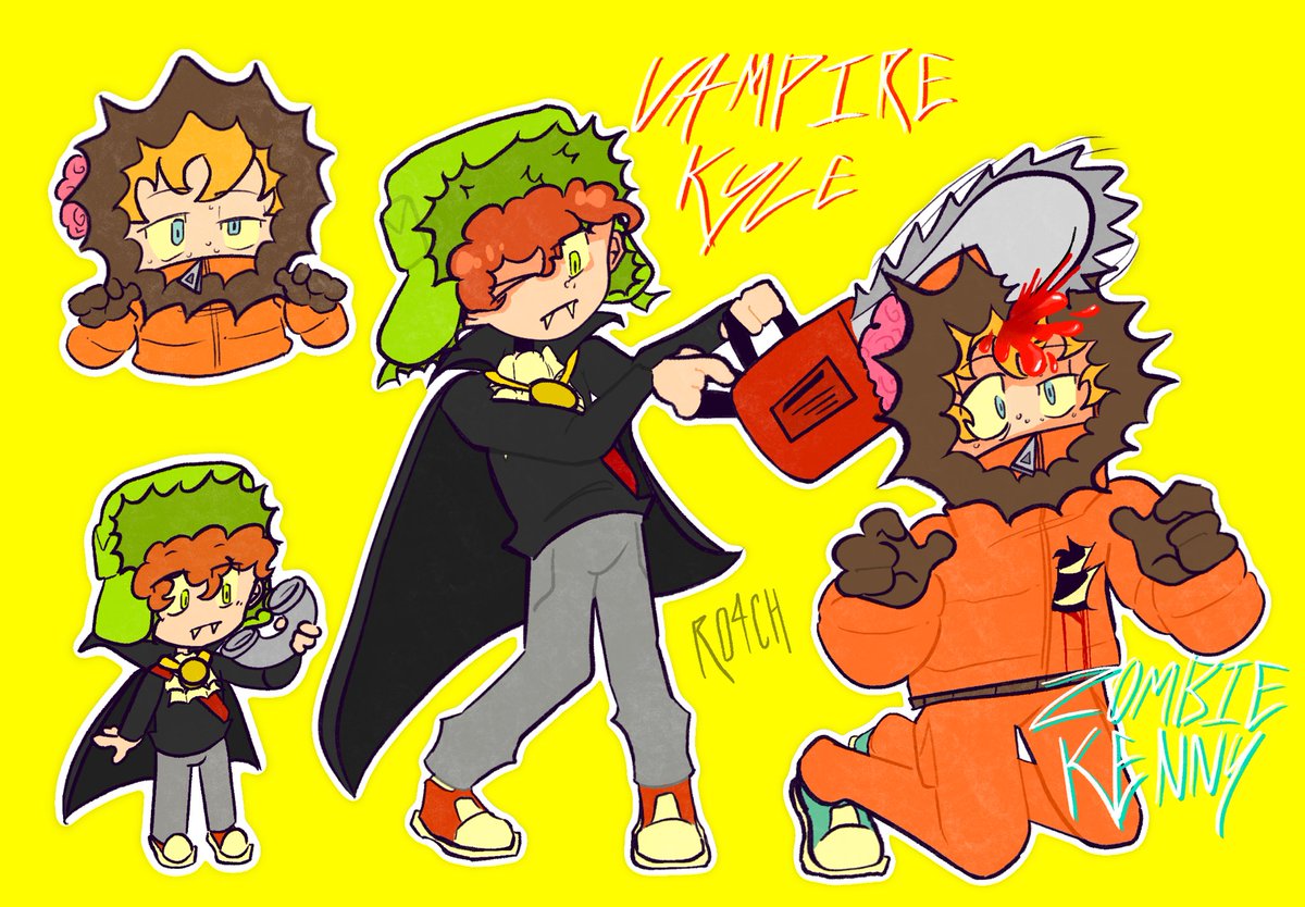 CreekDealer's tweet photo. Love them am #SouthPark #KyleBroflovski #KennyMccormick #VampireKyle #ZombieKenny https://t.co/5inZsjHM4H