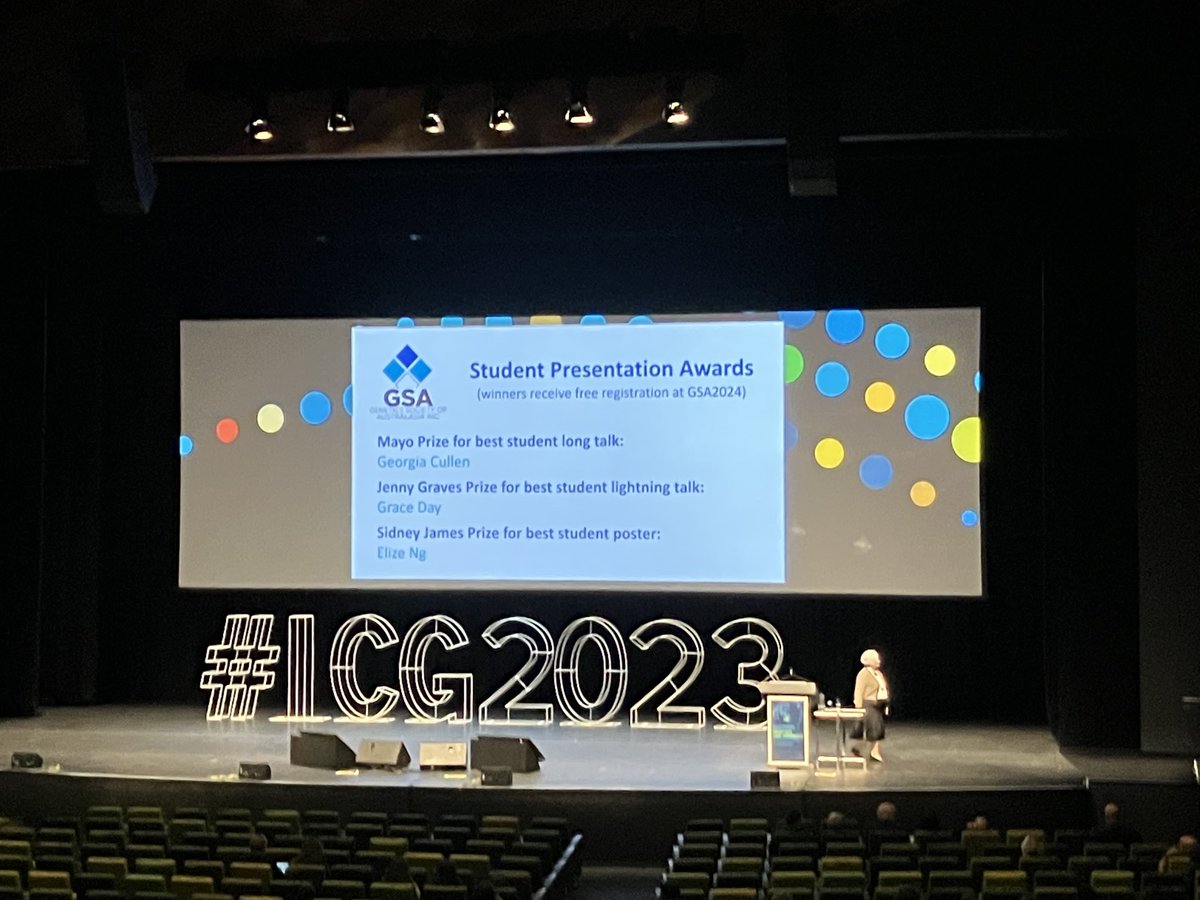 Congratulations to ⁦@otago⁩ student Georgia Cullen from ⁦@peterkdearden⁩ lab for winning the GSA best student presentation at #ICG2023 ! ⁦