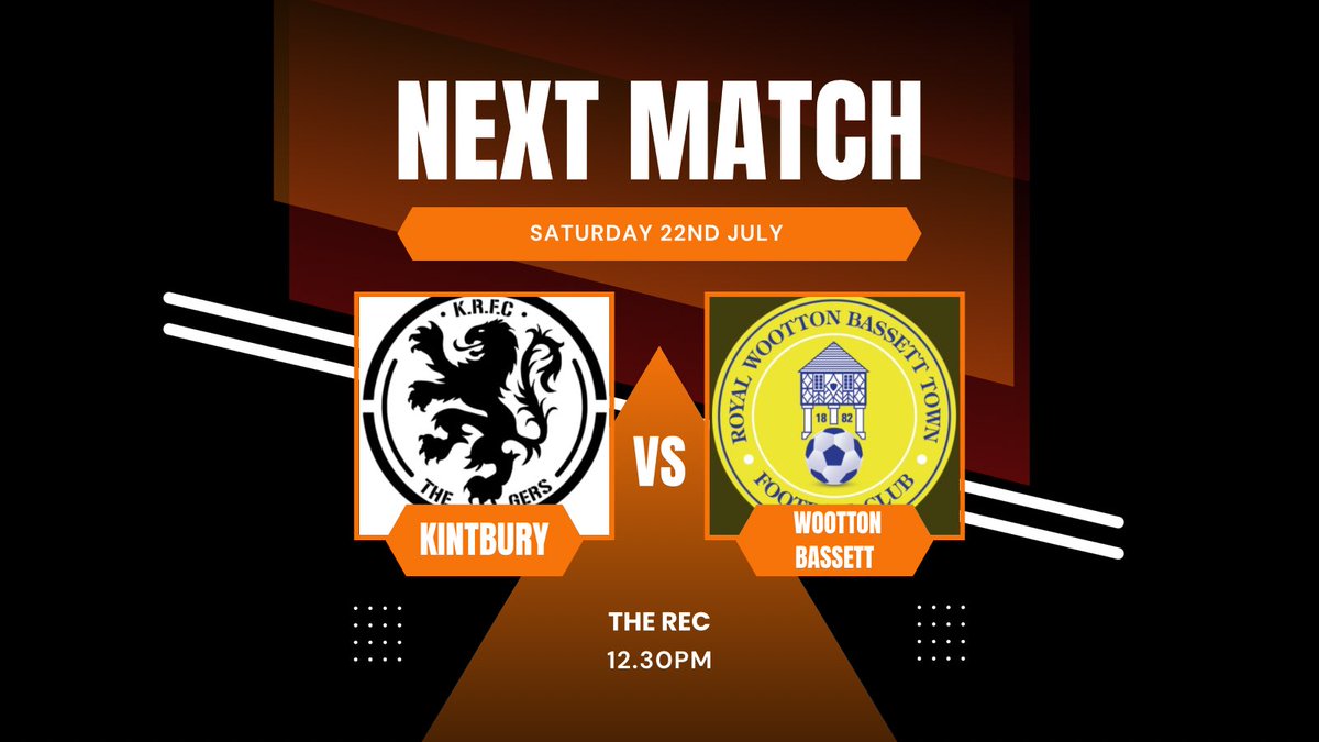 Tomorrow we host <a href="/RWBTFC/">Royal Wootton Bassett Town FC</a> in another pre season friendly. Kick off is 12.30 at the Rec. 

Bar will be open from 12.⚽️🍺