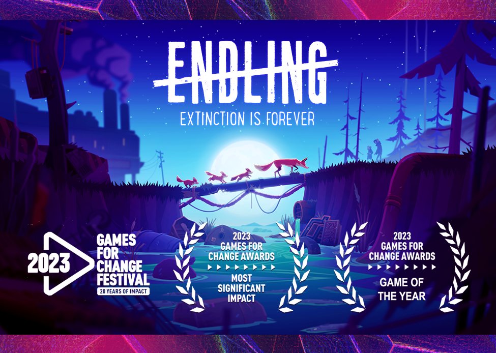 On the night celebrating its first anniversary, #Endling – Extinction is Forever won fabulous prizes during the @G4C Award Ceremony: 'Game of the Year' and 'Most Significant Impact' 🏆

What a great honor to have touched so many hearts 🧡🦊

#G4C2023 #GOTY #Endling