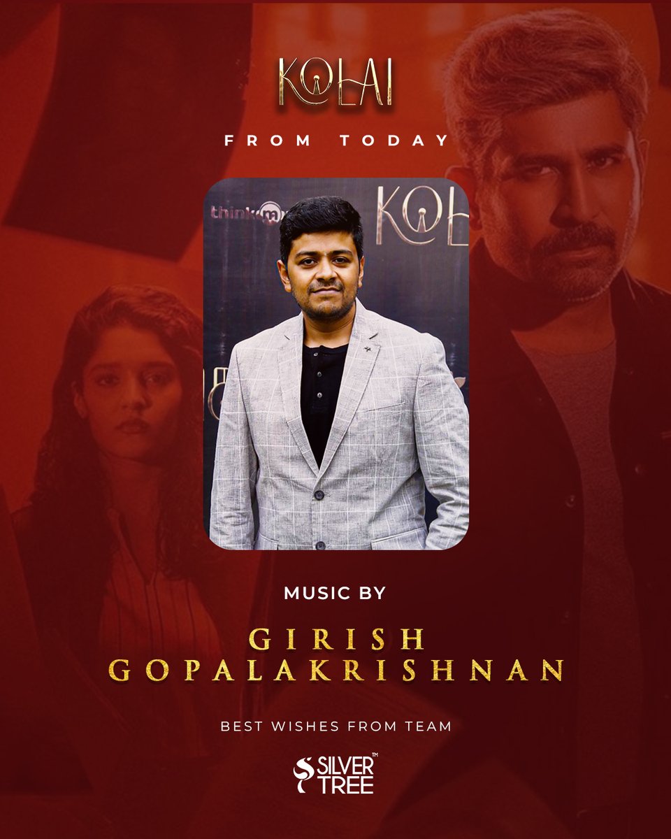 Congratulations to <a href="/ggirishh/">Girishh Gopalakrishnan</a> on the release of #Kolai! 🥳
A must-watch for fans of thrillers. Watch it in theaters near you.
<a href="/vijayantony/">vijayantony</a> <a href="/DirBalajiKumar/">Director Balaji Kumar</a> <a href="/ritika_offl/">Ritika Singh</a>

#silvertree #girishhgopalkrishnan #vijayantony #balajikumar #rithika
