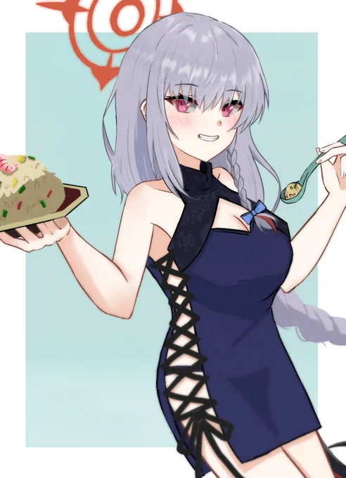 友人からのリクエストで描いたチャイナ服のハルナ